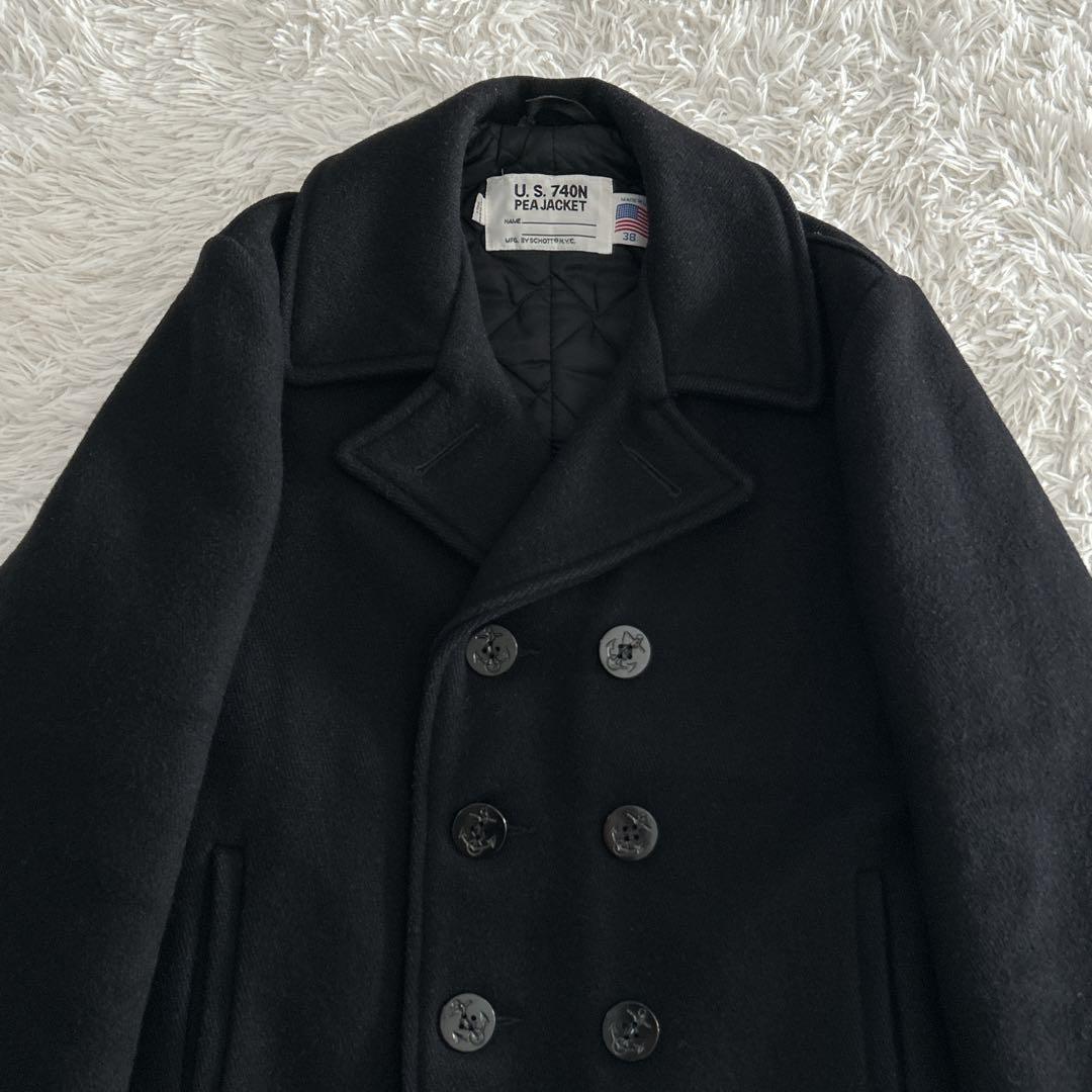 ショット U.S. 740N ピーコート キルティング ウール 38 M-L相当