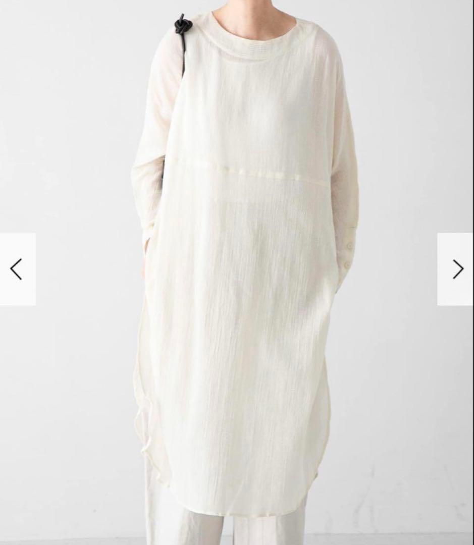 新品　今季　かぐれ　ガーゼロングチュニック 薄手　2025年春秋