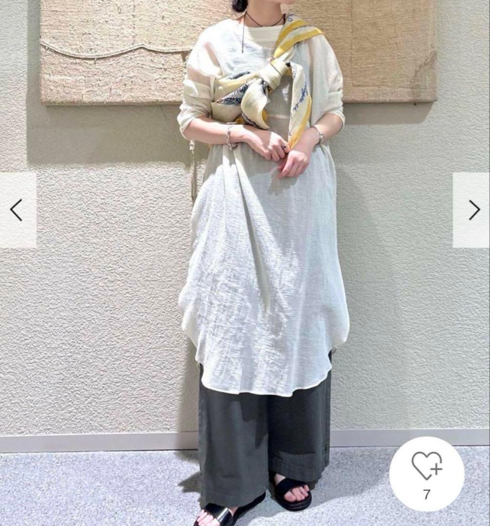 新品　今季　かぐれ　ガーゼロングチュニック 薄手　2025年春秋