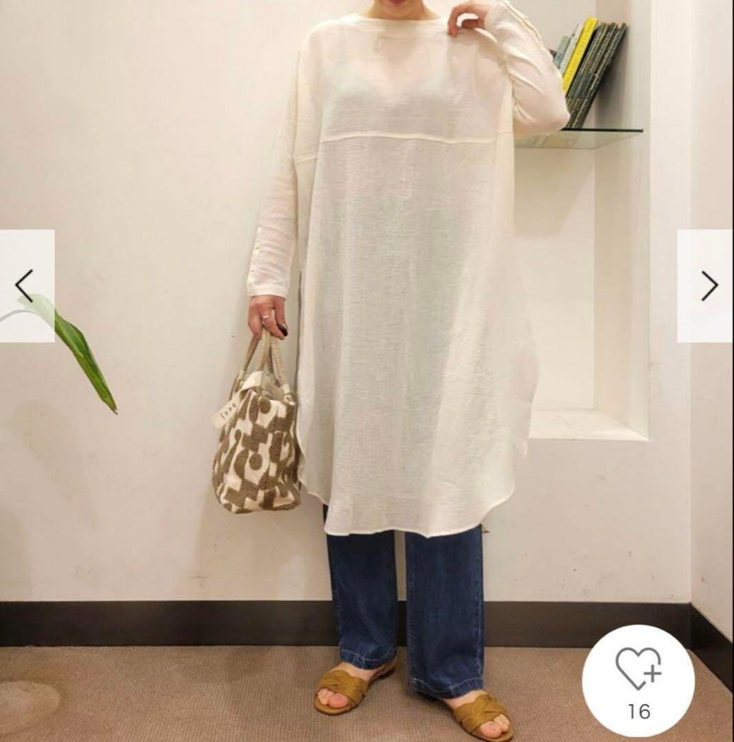 新品　今季　かぐれ　ガーゼロングチュニック 薄手　2025年春秋