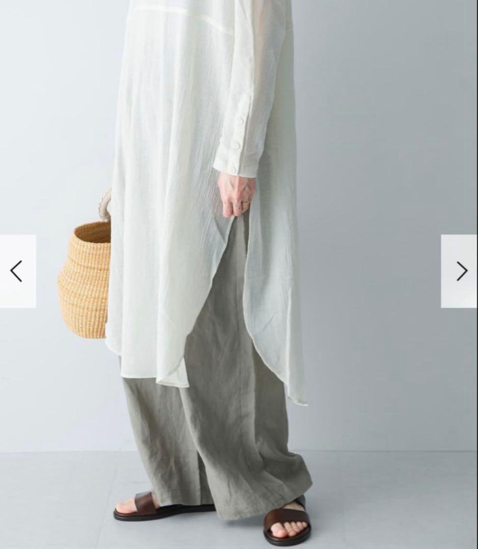 新品　今季　かぐれ　ガーゼロングチュニック 薄手　2025年春秋