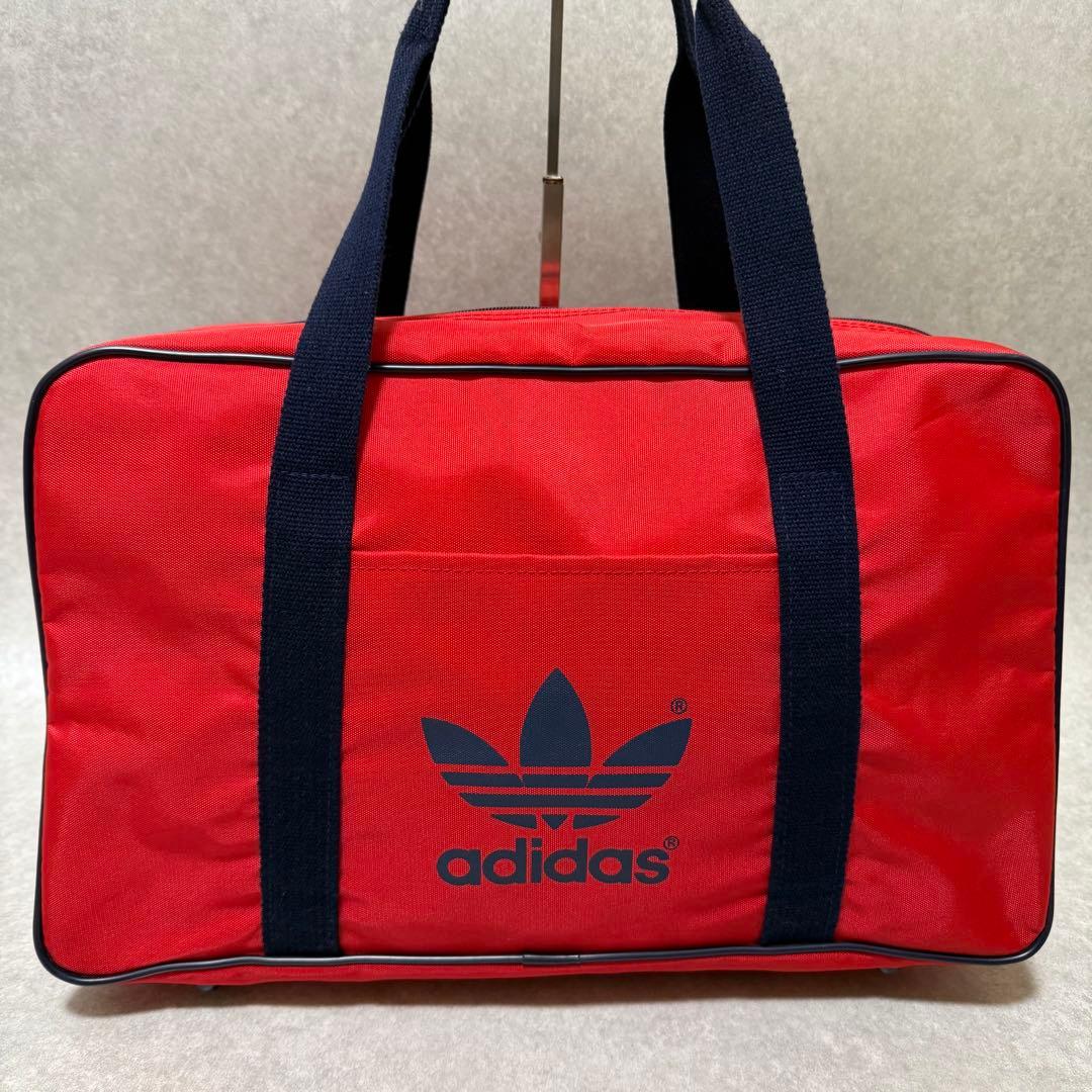 【old adidas】y2k 80sスクールバッグ ボストン　デサント期　赤紺