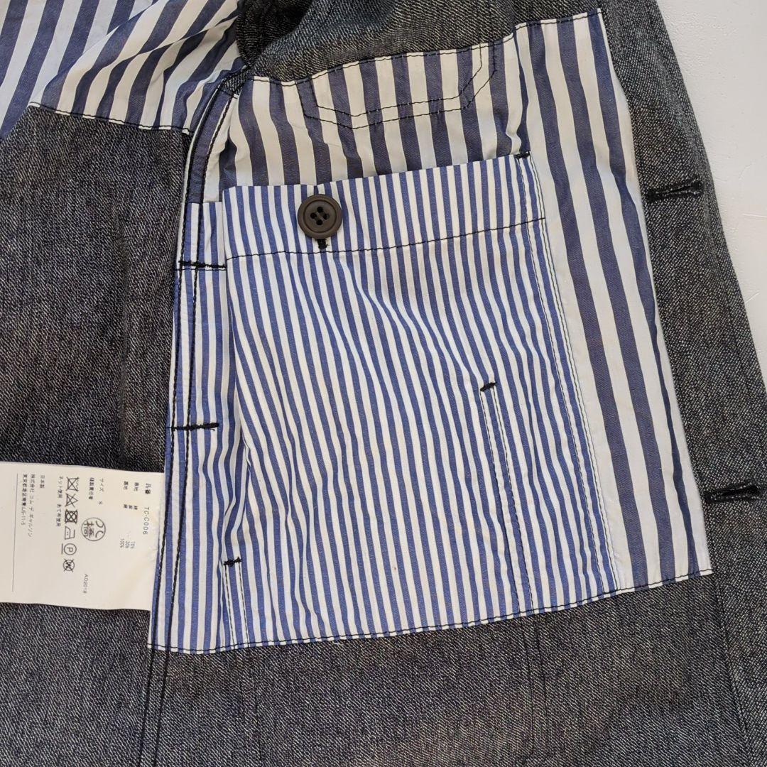 トリココムデギャルソン 綿麻ジャケット ベルト スプリングコート コットンリネン