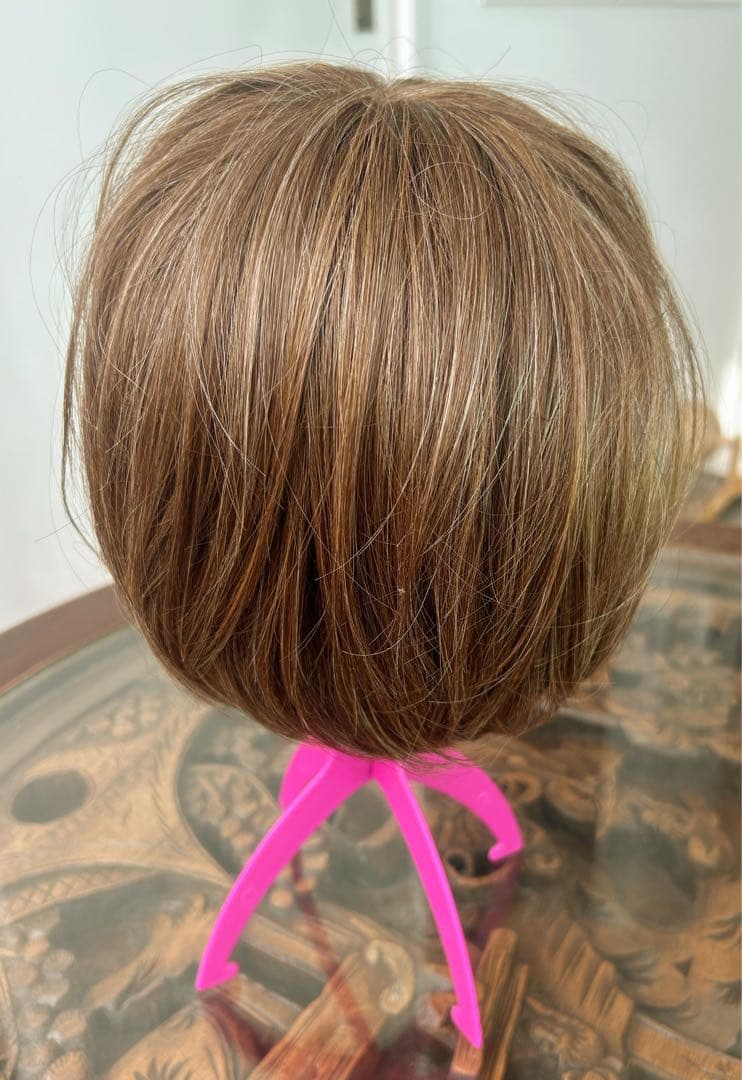 ショートウィッグ ブラウン ハイライト