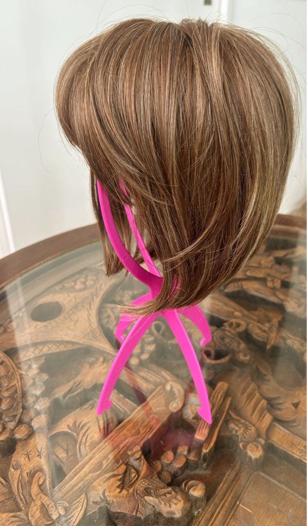 ショートウィッグ ブラウン ハイライト