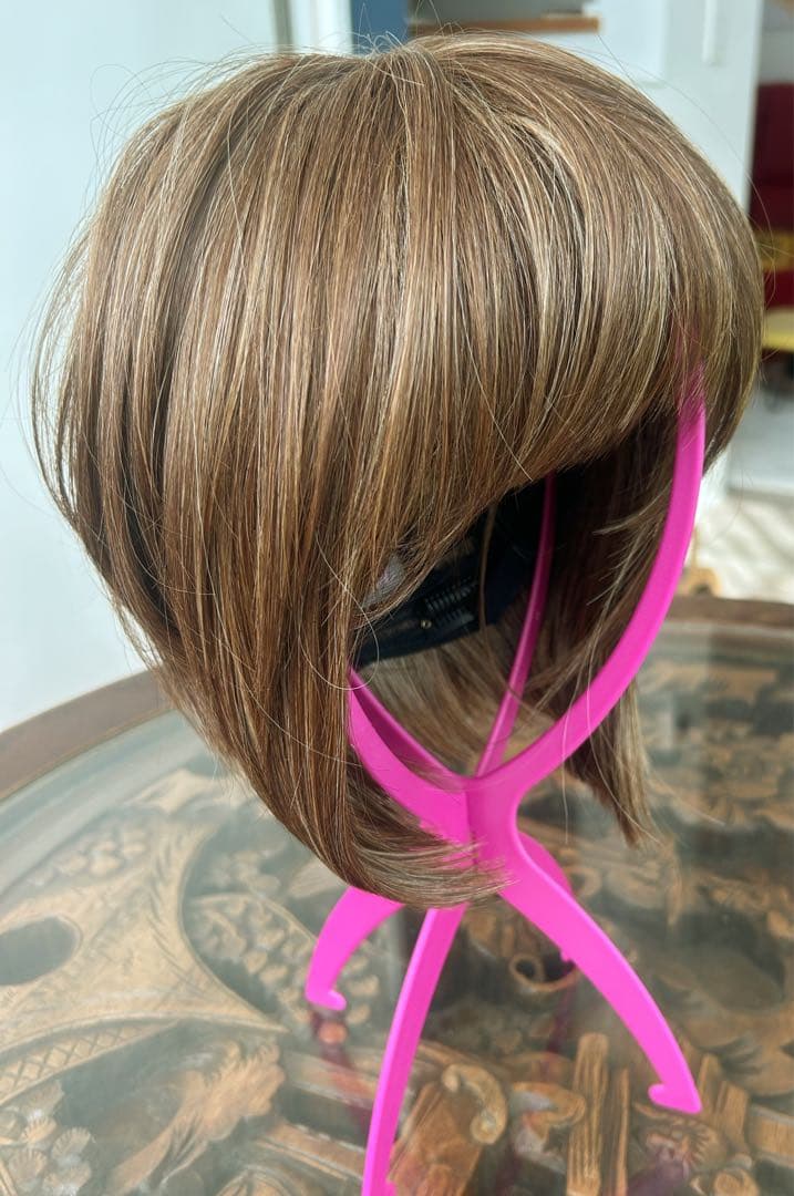 ショートウィッグ ブラウン ハイライト