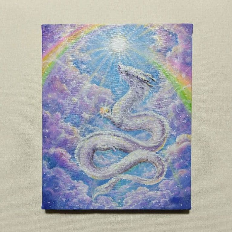 n*y様 【昇り龍】アクリル画 F3 風景画 開運絵画