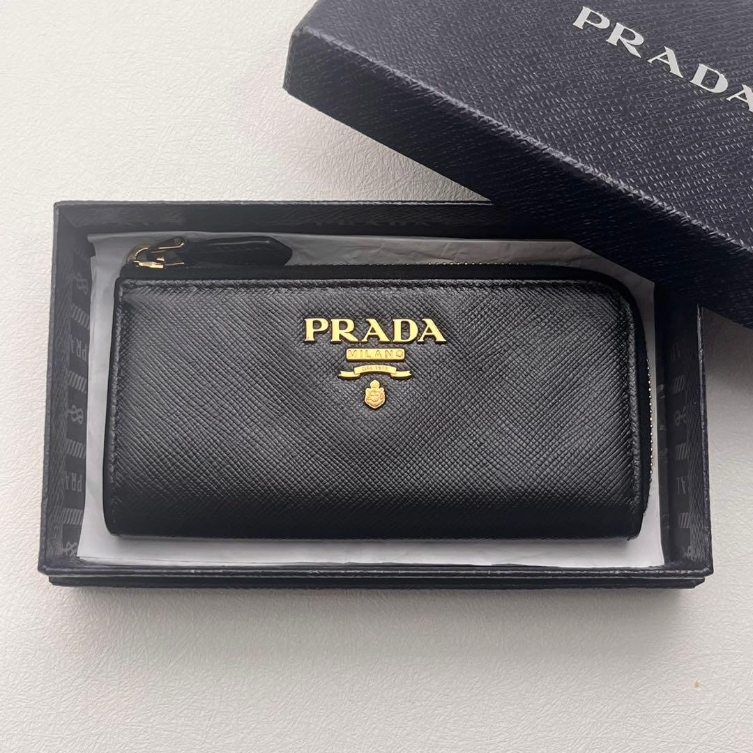 プラダ PRADA サフィアーノ キーリング付 ケース 箱付0125-⑤