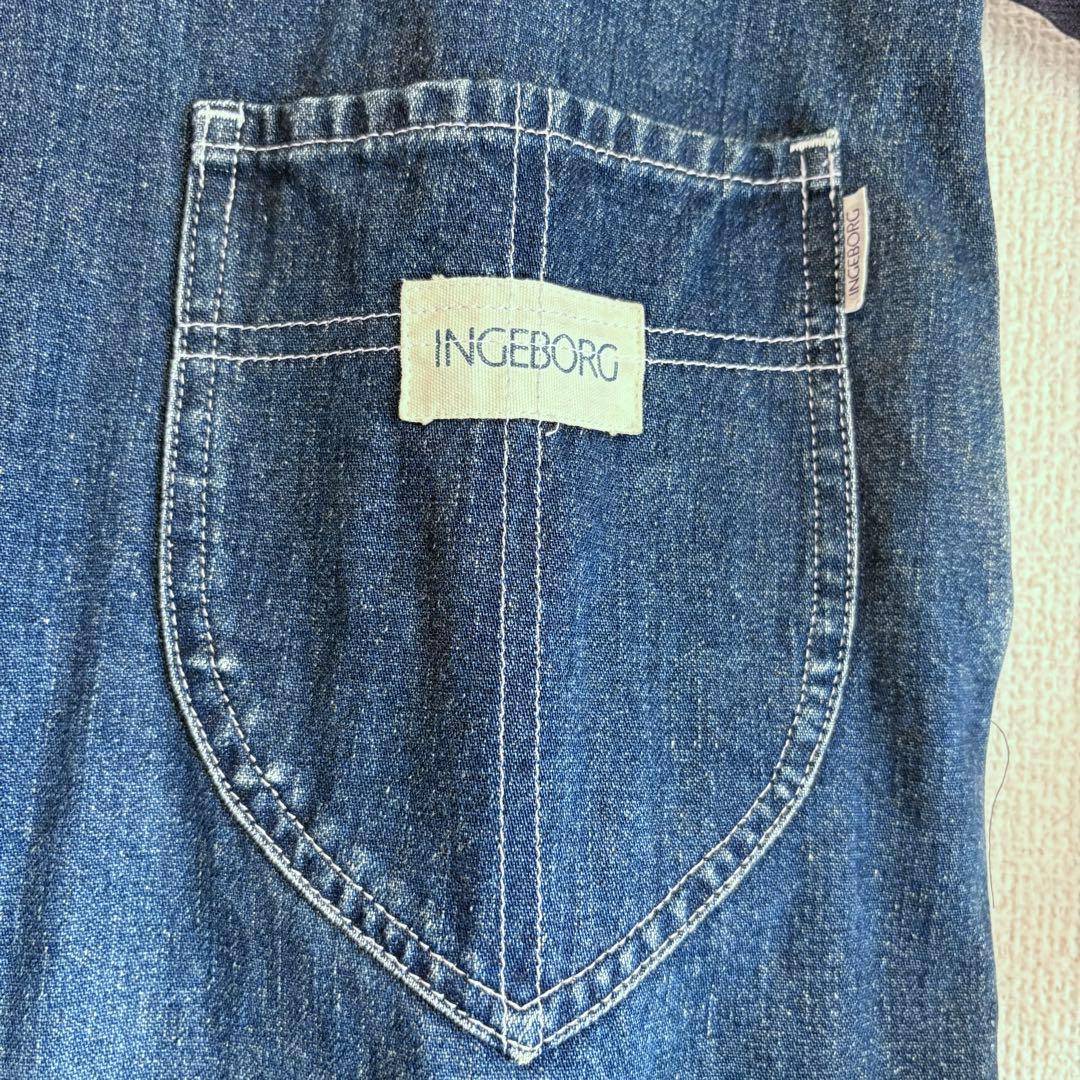 インゲボルグ INGEBORG デニム ジャンパースカート ノースリーブ リボン