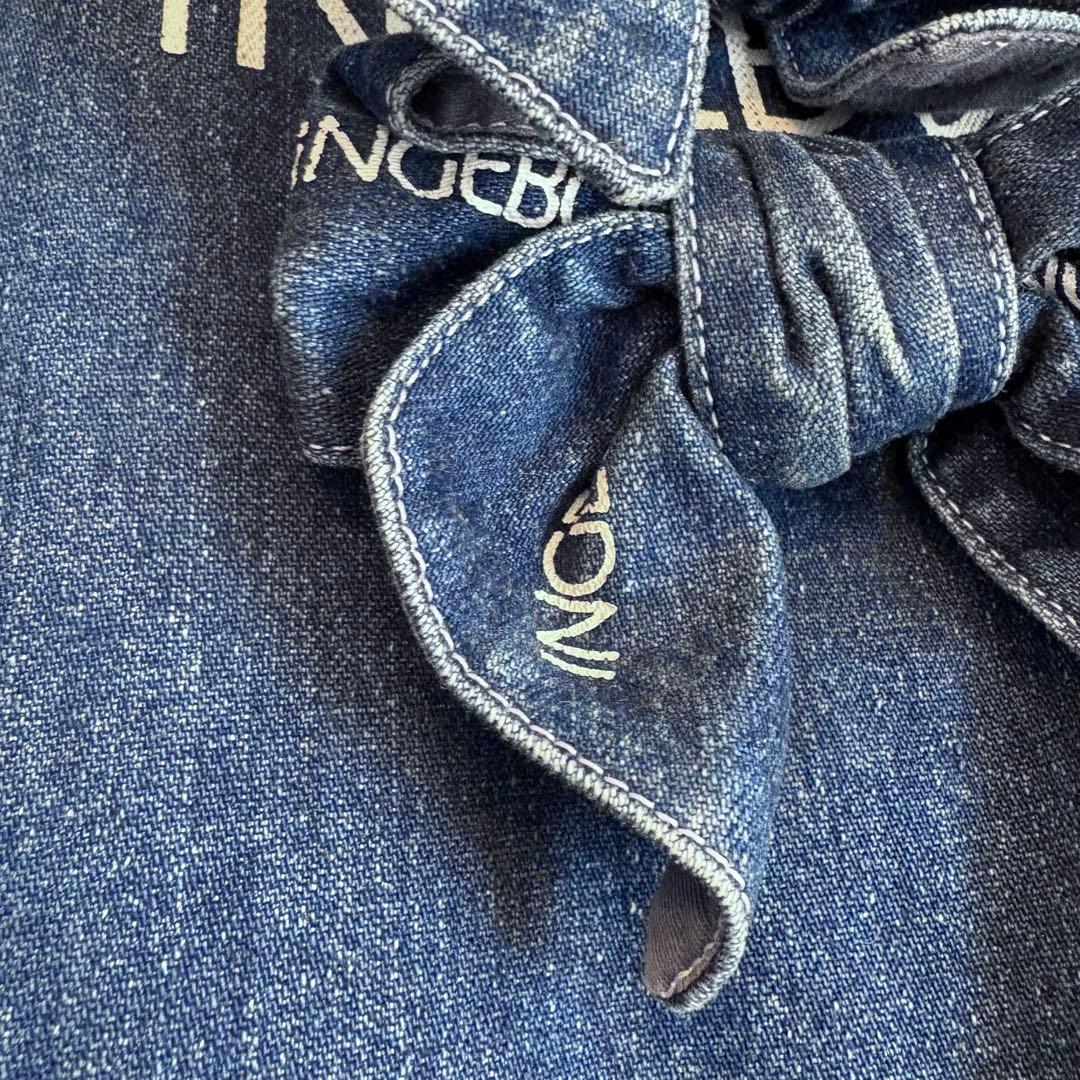 インゲボルグ INGEBORG デニム ジャンパースカート ノースリーブ リボン