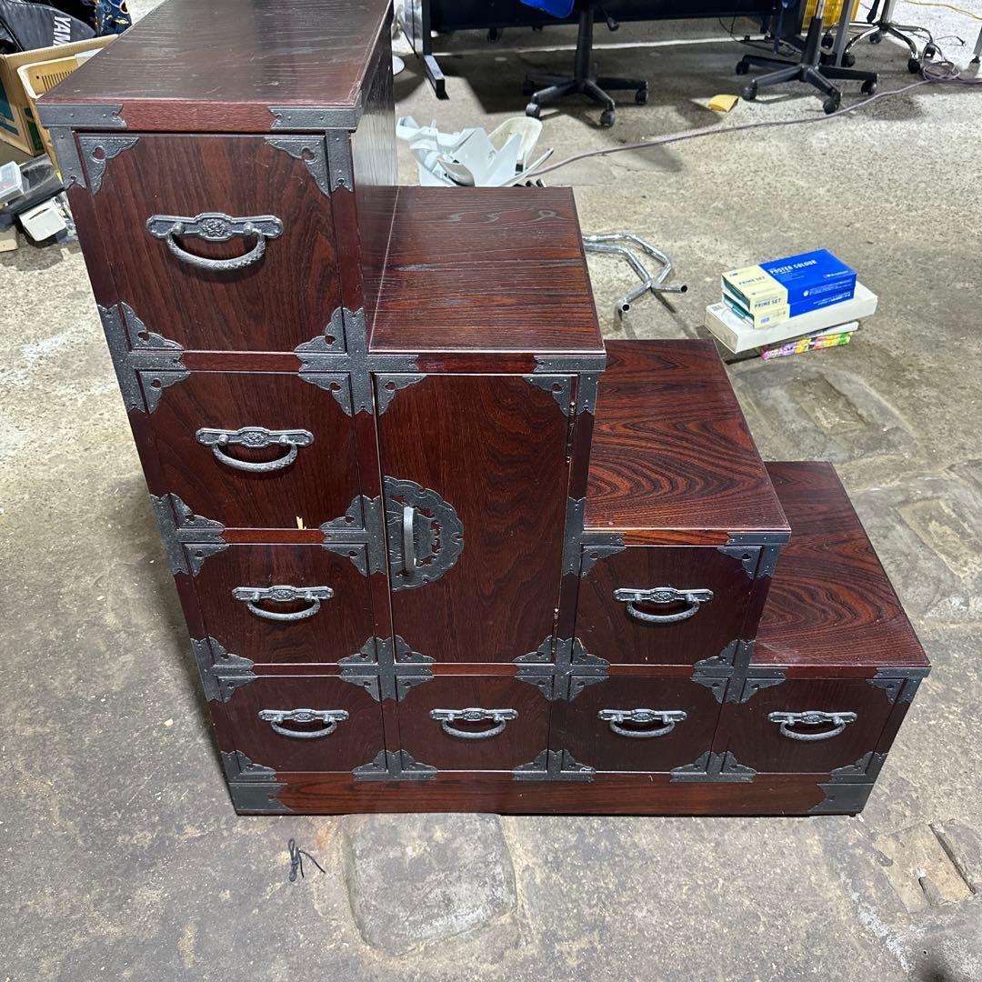 P*h様 木製階段型タンス 引き出し10個付き