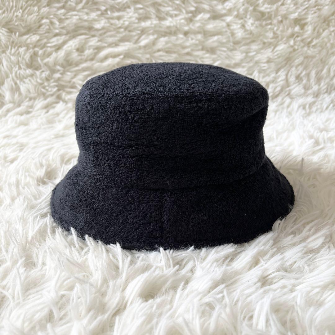 シャネル　バケットハット　ココマーク　パイル　黒　ブラック　Mサイズ　21AW