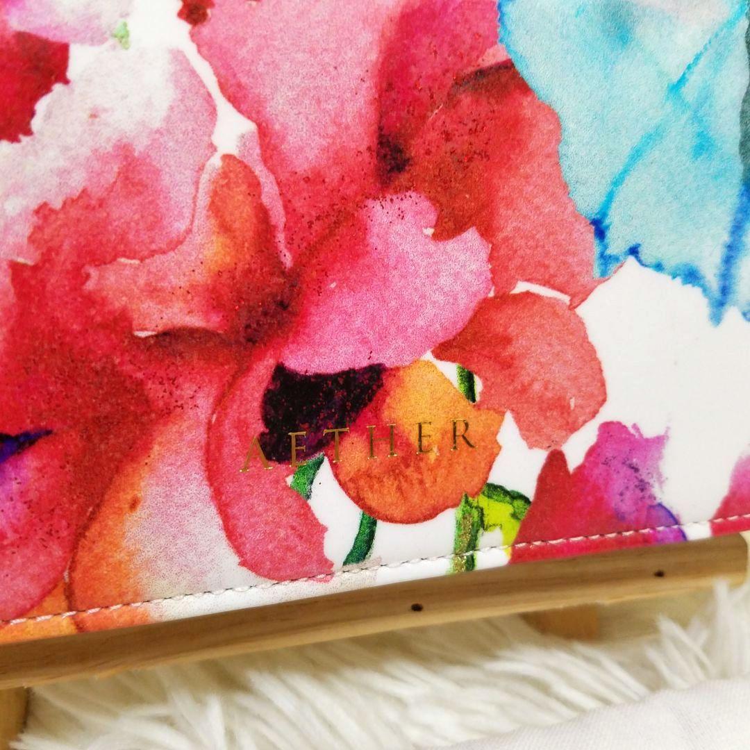 【新品・未使用】AETHER 長財布 花柄 レザー 保存袋