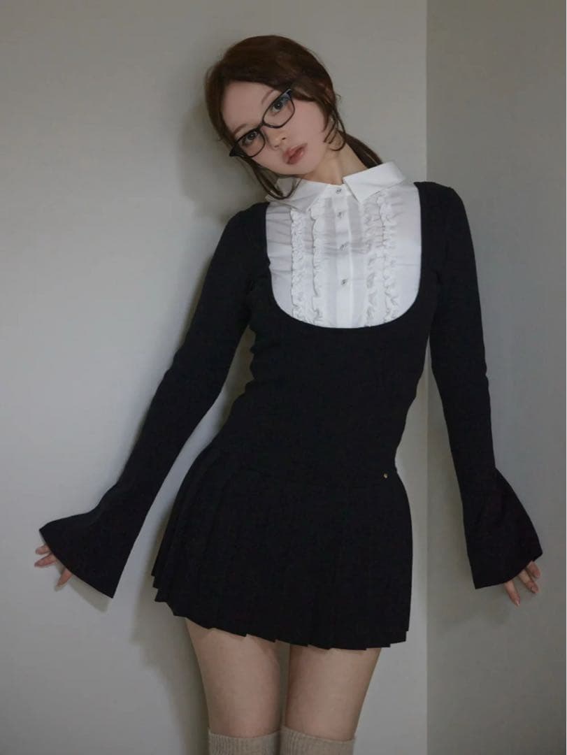 ワンピース andMary Lotta frill mini dress black