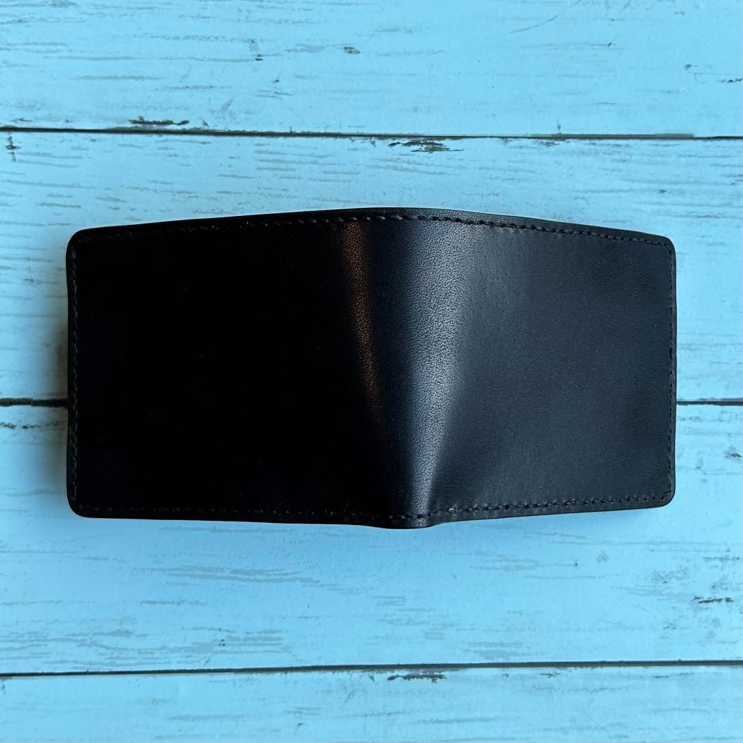 栃木レザー　二つ折り財布　コンパクトウォレット　本革　牛革　ハンドメイド