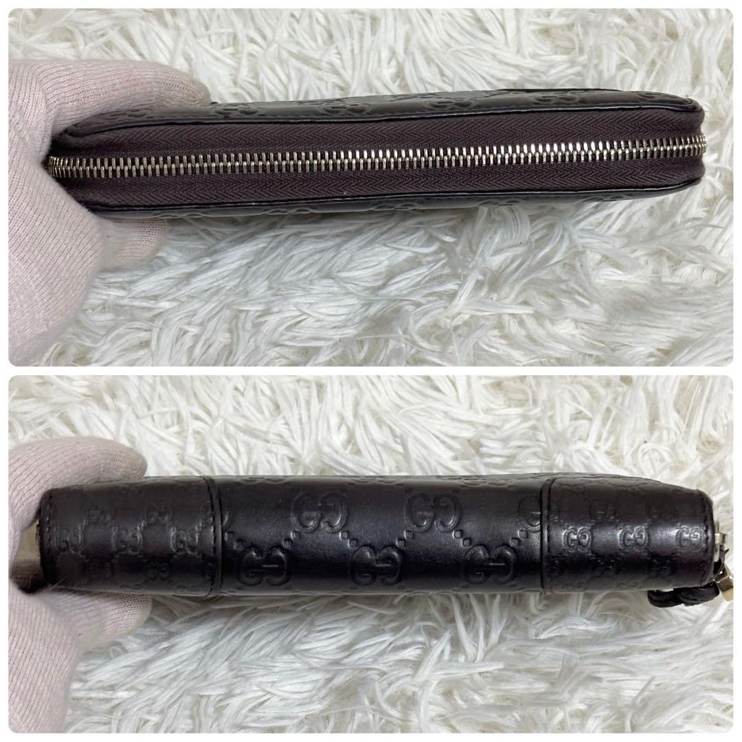 GUCCI 長財布 ラウンドファスナー シマ マイクロシマ　インターロッキング