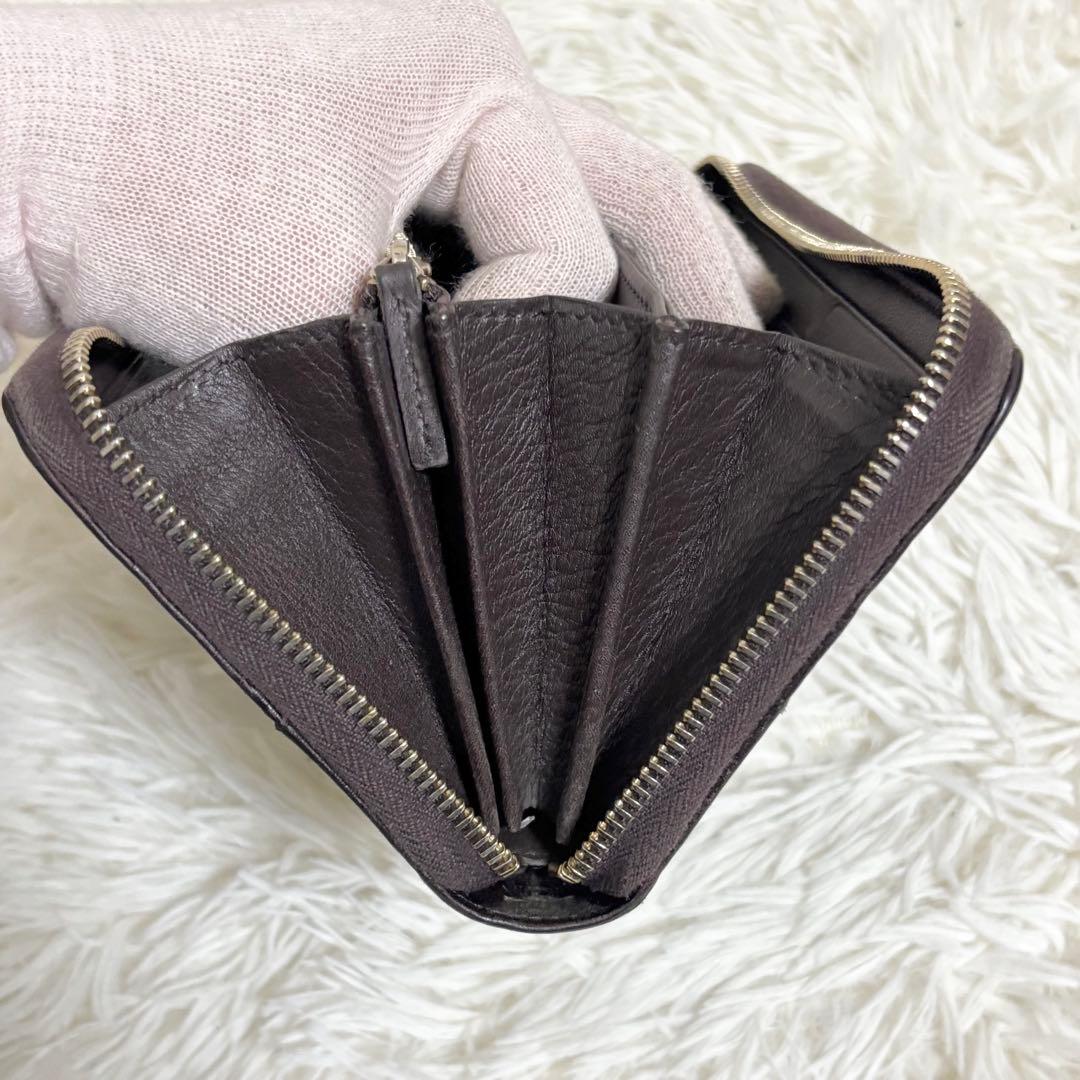 GUCCI 長財布 ラウンドファスナー シマ マイクロシマ　インターロッキング