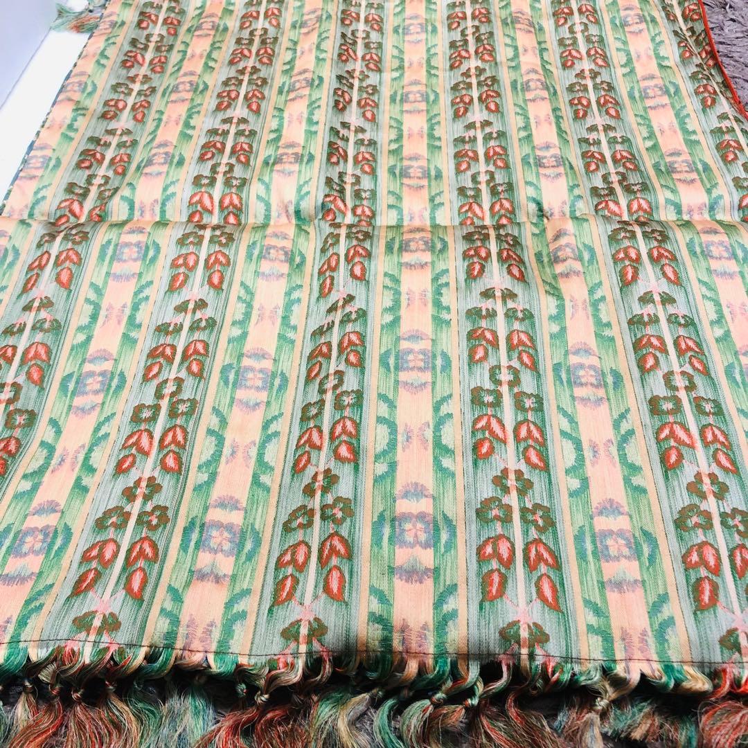 9 龍村　天平繍華文錦　54×130 テーブルセンター　織物　花柄