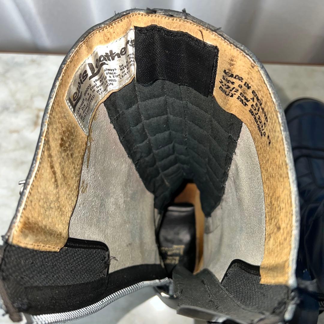 70sVintage ルイスレザーロードレーサーブーツ ダークブルーUK8/42