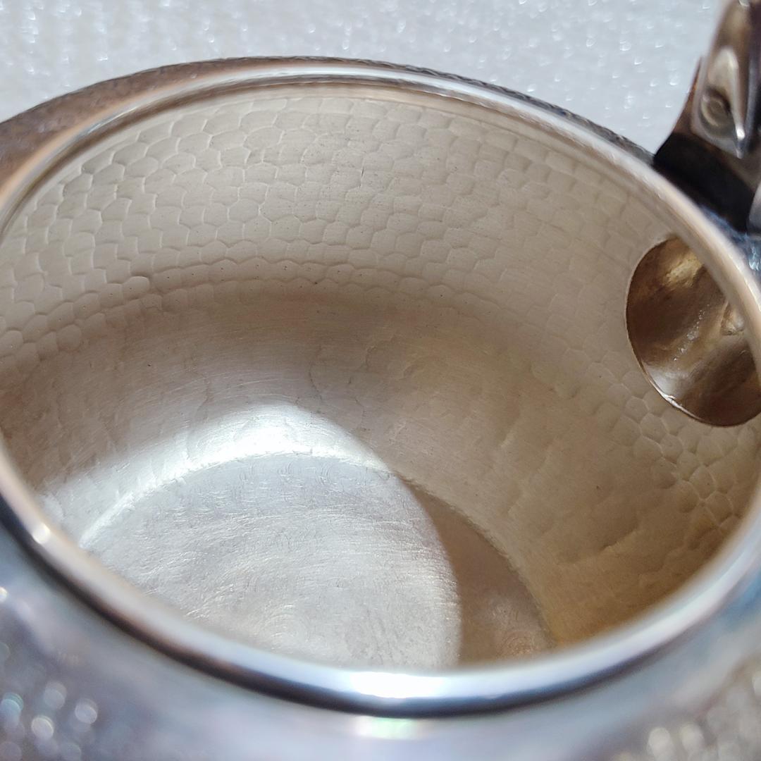 秀峯堂造 茶道具 銀いぶし仕上げ 急須 467g