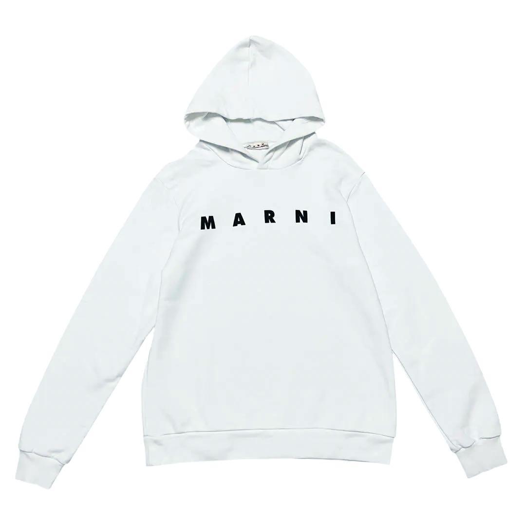 美品　MARNI マルニキッズ　フードロゴパーカー　ホワイト　長袖　白　ブランド