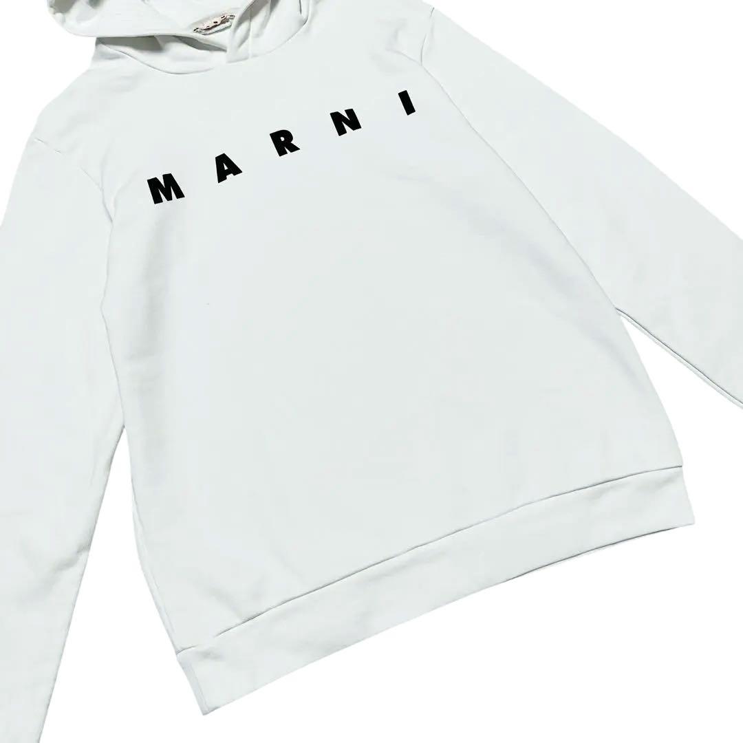 美品　MARNI マルニキッズ　フードロゴパーカー　ホワイト　長袖　白　ブランド