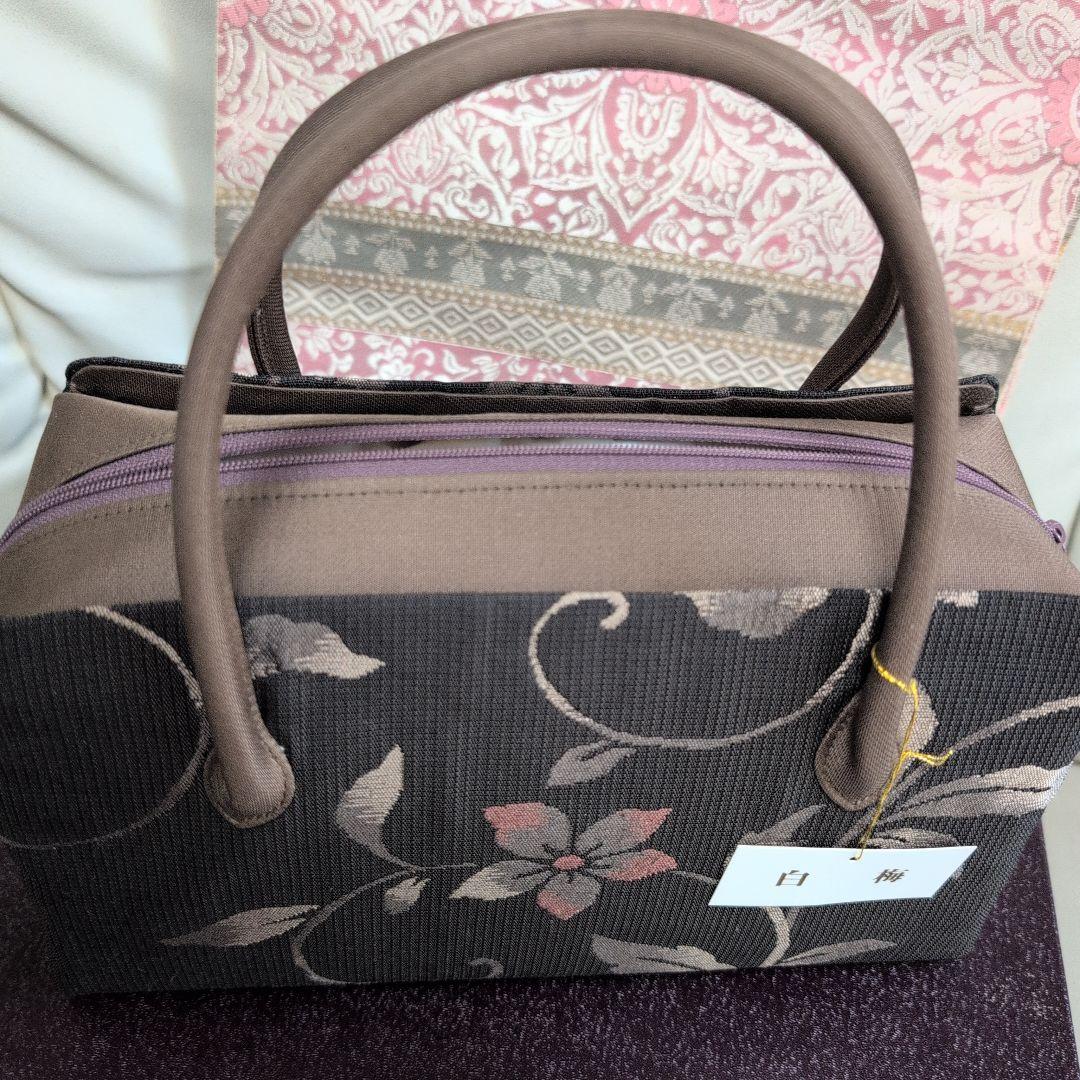 白梅謹製　和装用　利休バック＆草履セット 新品　正絹　箱付