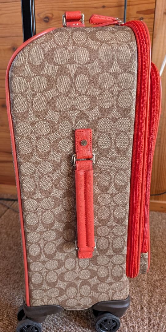 COACH キャリーケース ベージュ/オレンジ