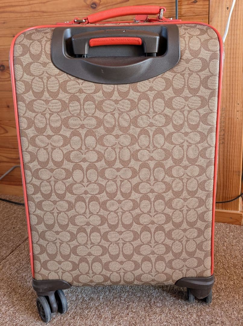 COACH キャリーケース ベージュ/オレンジ