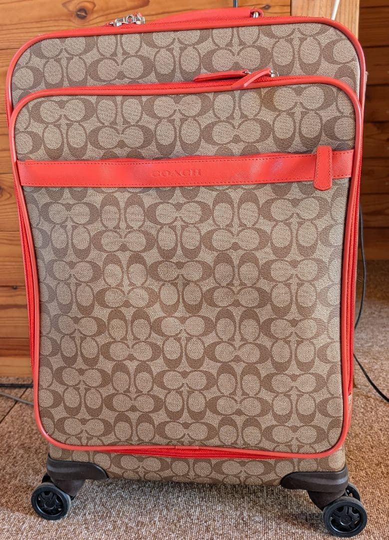 COACH キャリーケース ベージュ/オレンジ