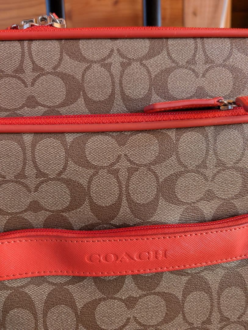 COACH キャリーケース ベージュ/オレンジ