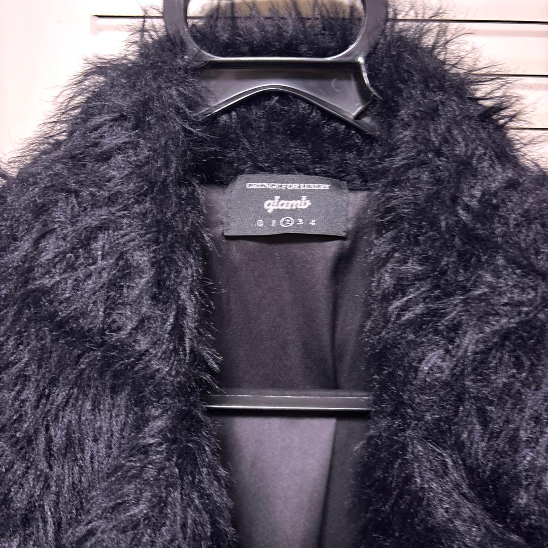 glamb ブラックファーコート サイズ2 美品