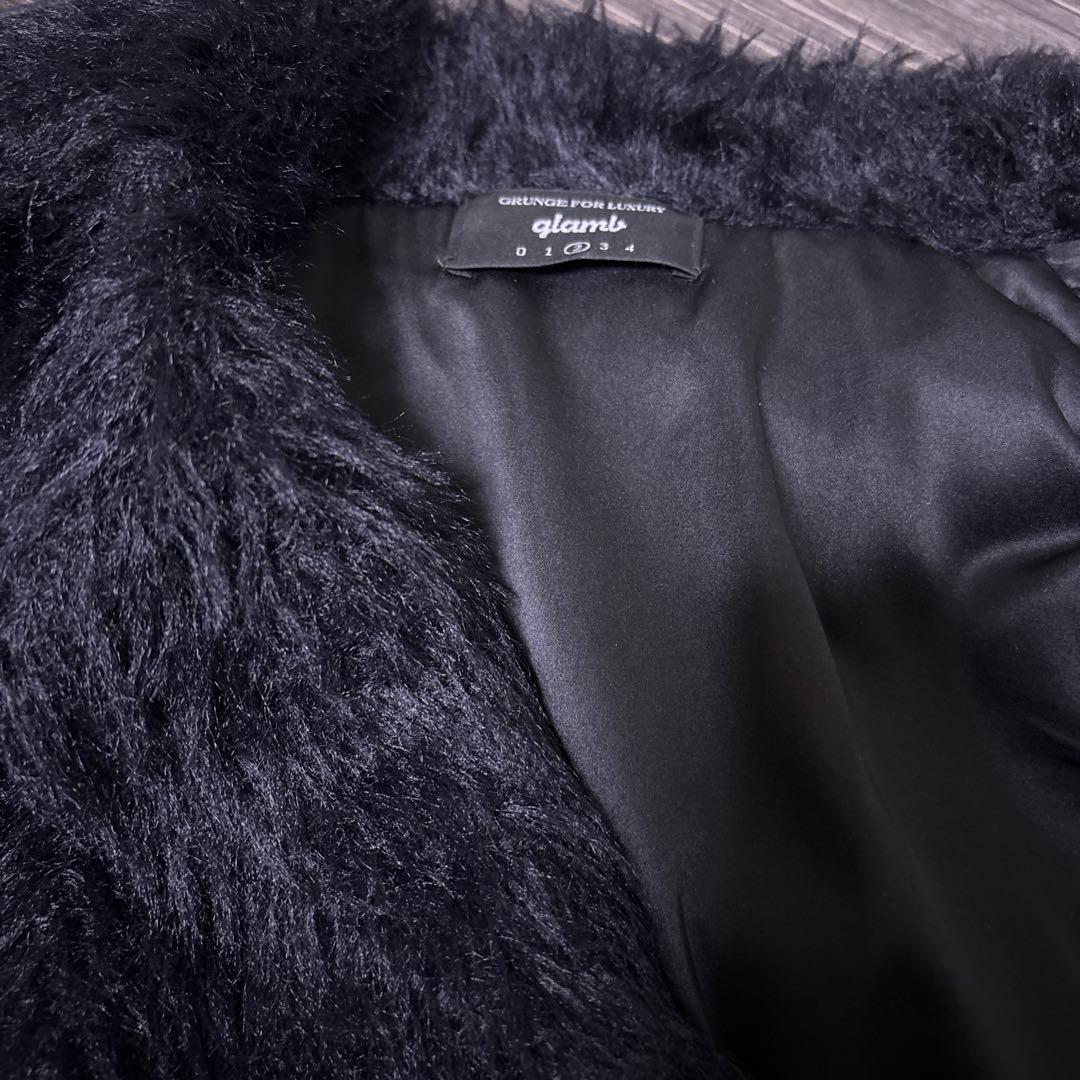 glamb ブラックファーコート サイズ2 美品