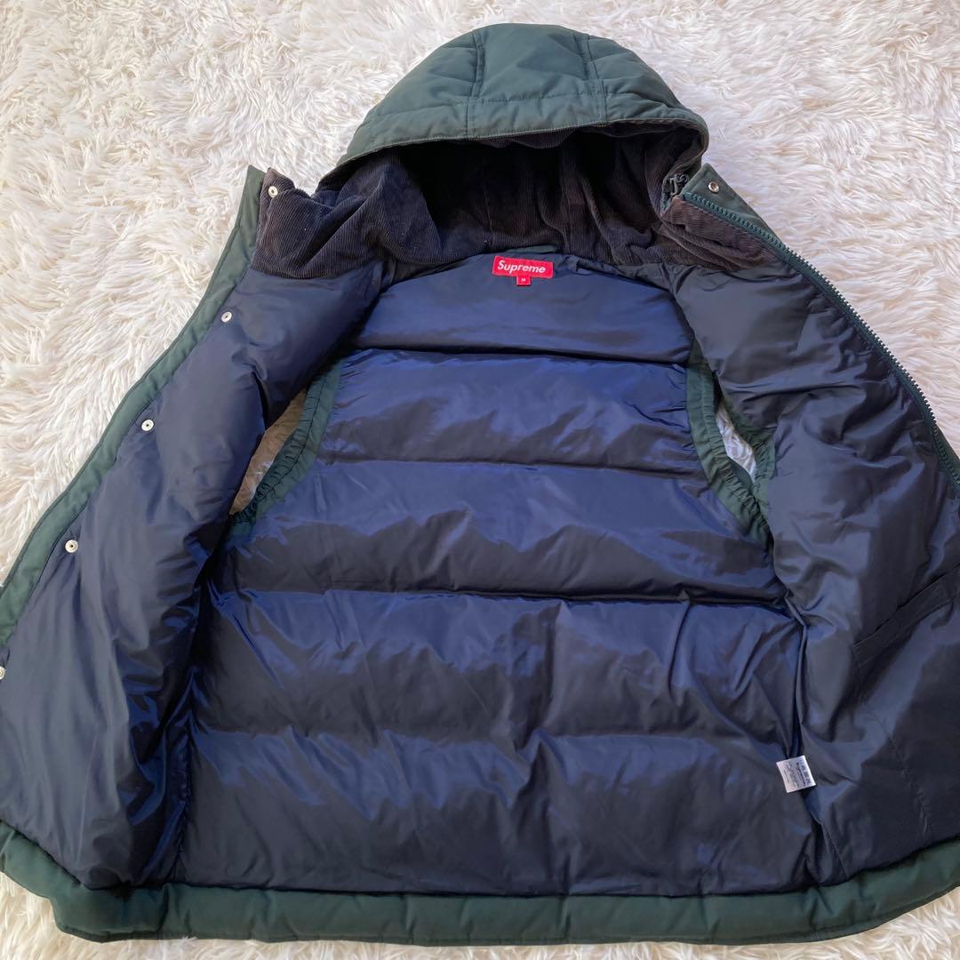 極希少 SUPREME シュプリーム ロゴデザイン フーデッドダウンベスト 緑
