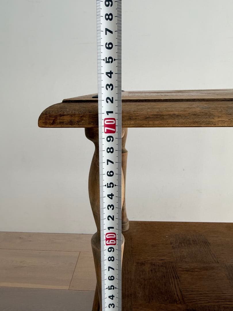 木製アンティーク2段式 キャスター付きワゴン　フランスアンティーク