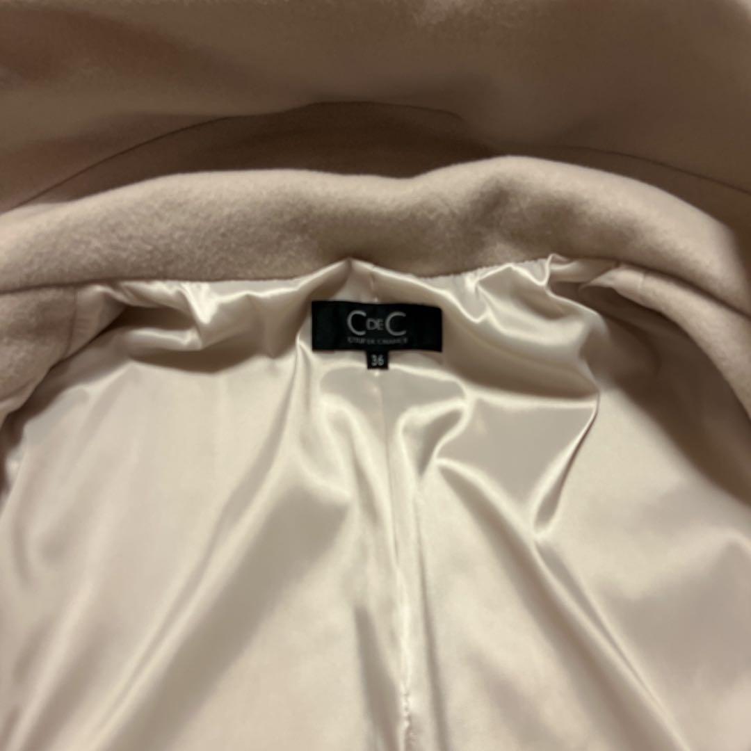 今季 クードシャンス ボリューム衿 ショートウール混コート 36