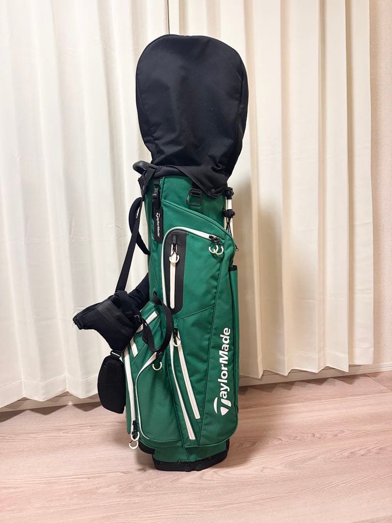 【美品】TaylorMade スタンド式ゴルフバッグ グリーン【男女兼用】