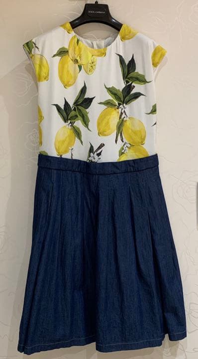 DOLCE&GABBANA キッズワンピース レモン柄&デニムスカート