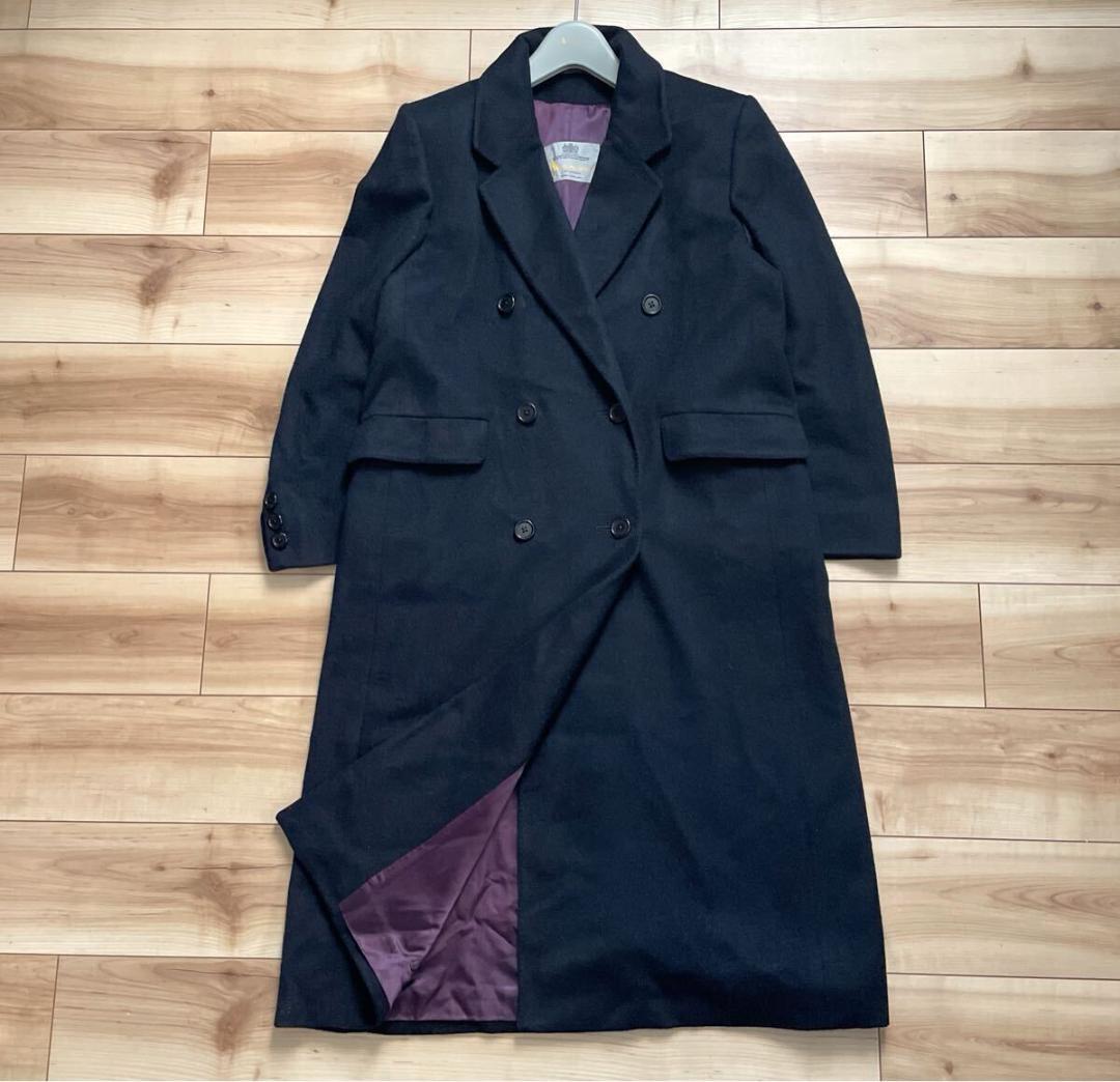 【英国製】アクアスキュータム 最高級 カシミヤ100% チェスター ダブルコート