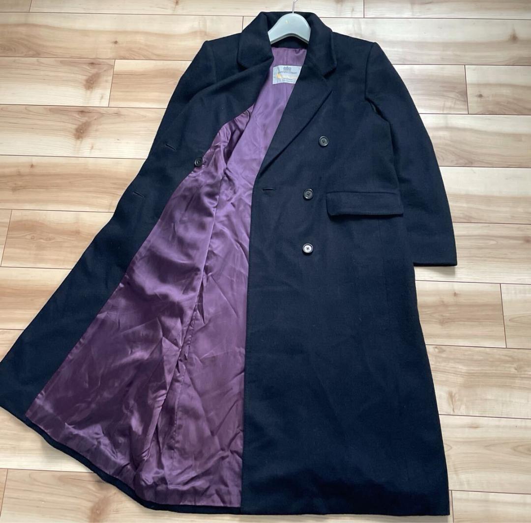 【英国製】アクアスキュータム 最高級 カシミヤ100% チェスター ダブルコート