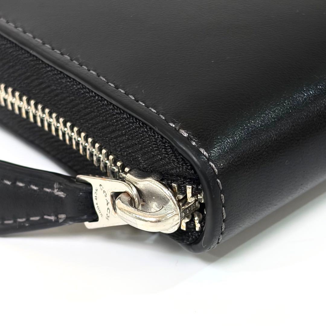 【美品】COACH コーチ 長財布 アコーディオンジップウォレット　ブラック