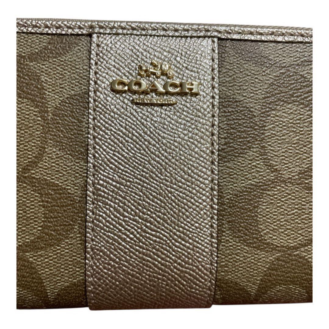 【新品未使用品】COACH 長財布 シグネチャー柄 ベージュ