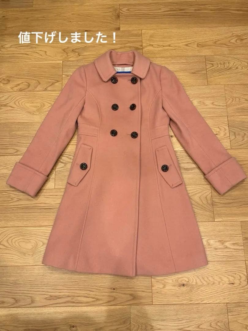 ピンク ダブルブレスト コート