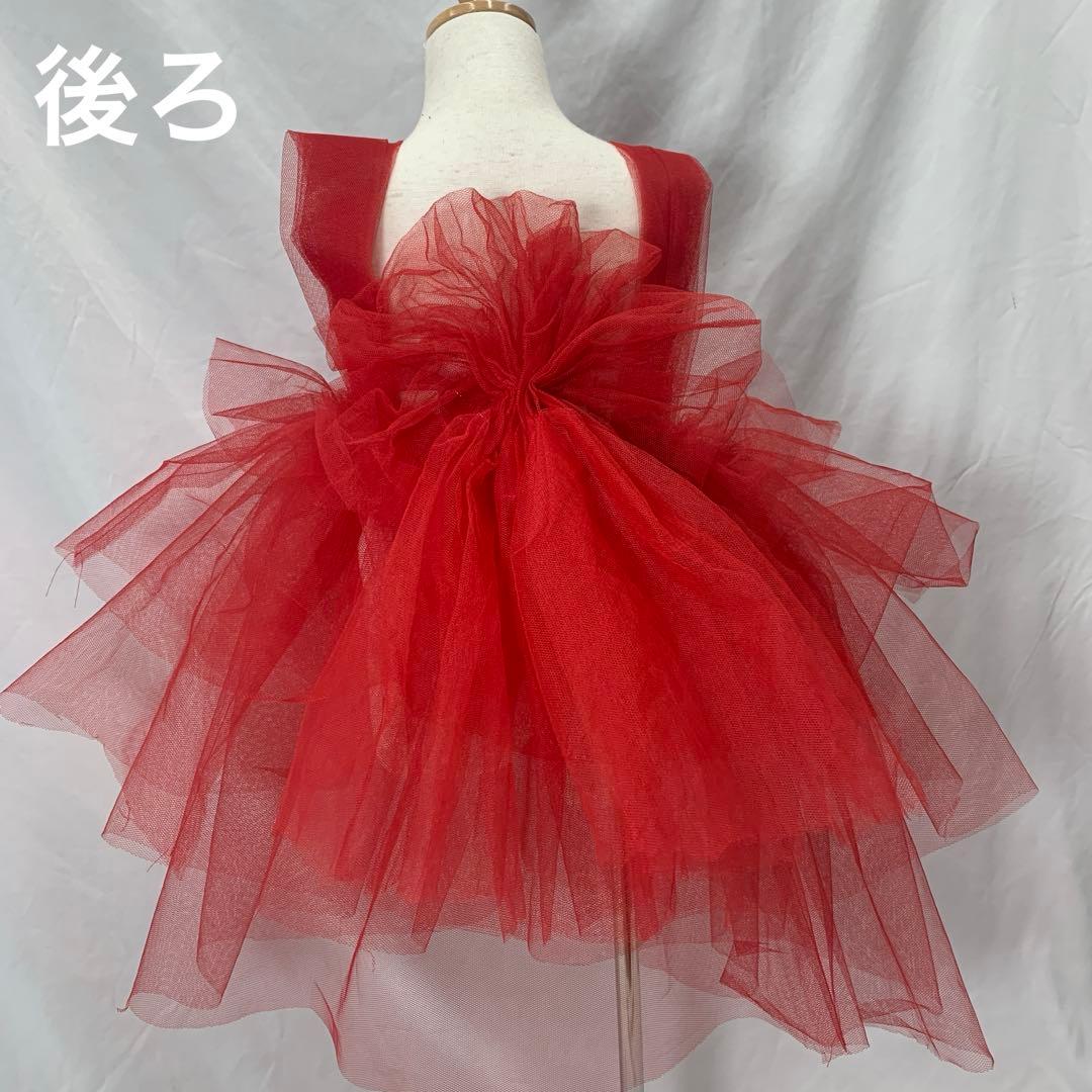 506ag87、チュールエプロン、トレーン付き◎七五三 三歳 アンティーク着物