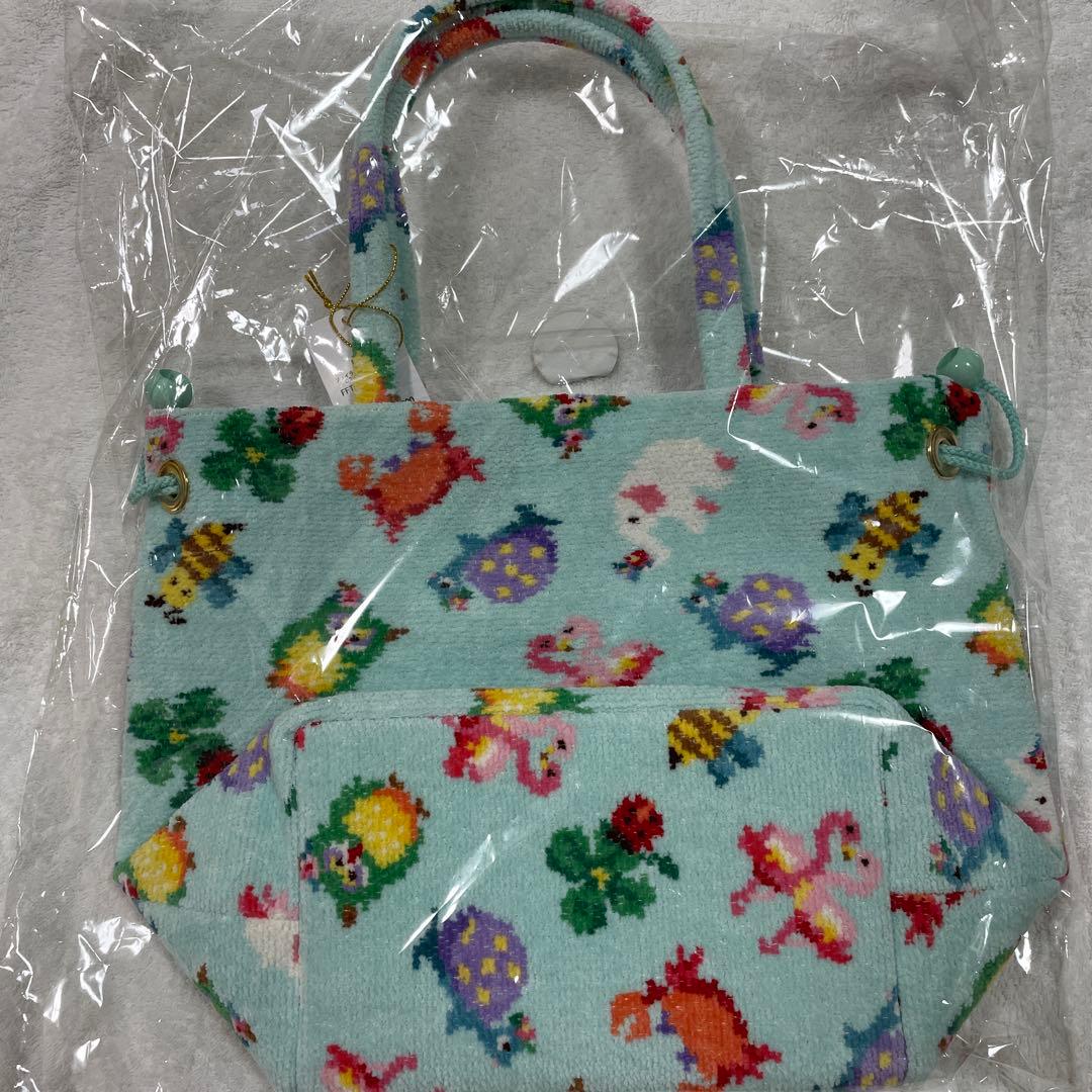 【新品未使用】フェイラー 神崎恵さん　巾着バッグ ペールグリーン feiler