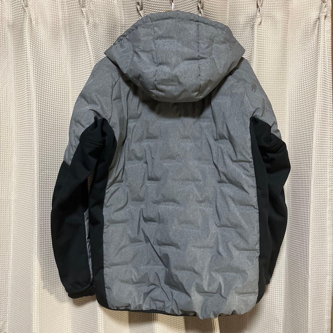 プロエッジ フード付きダウンジャケット グレー/ブラック