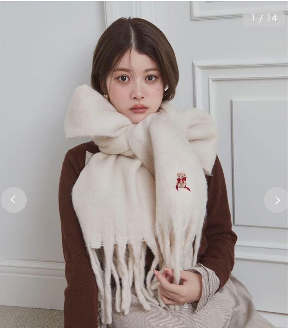 完売色♥️未開封✨新作✨SNIDEL スナイデル リボンベアーマフラー