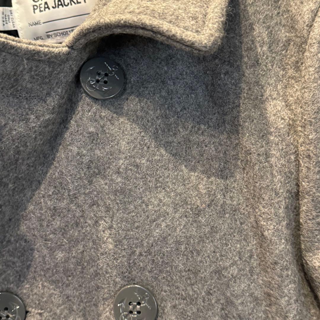 未使用タグ付き【Schott】740N ウール ピーコート USA製 38