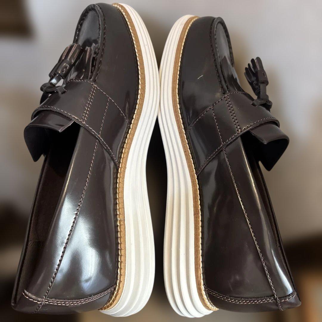 極美品　COLEHAAN タッセルローファー 茶色25.0CM