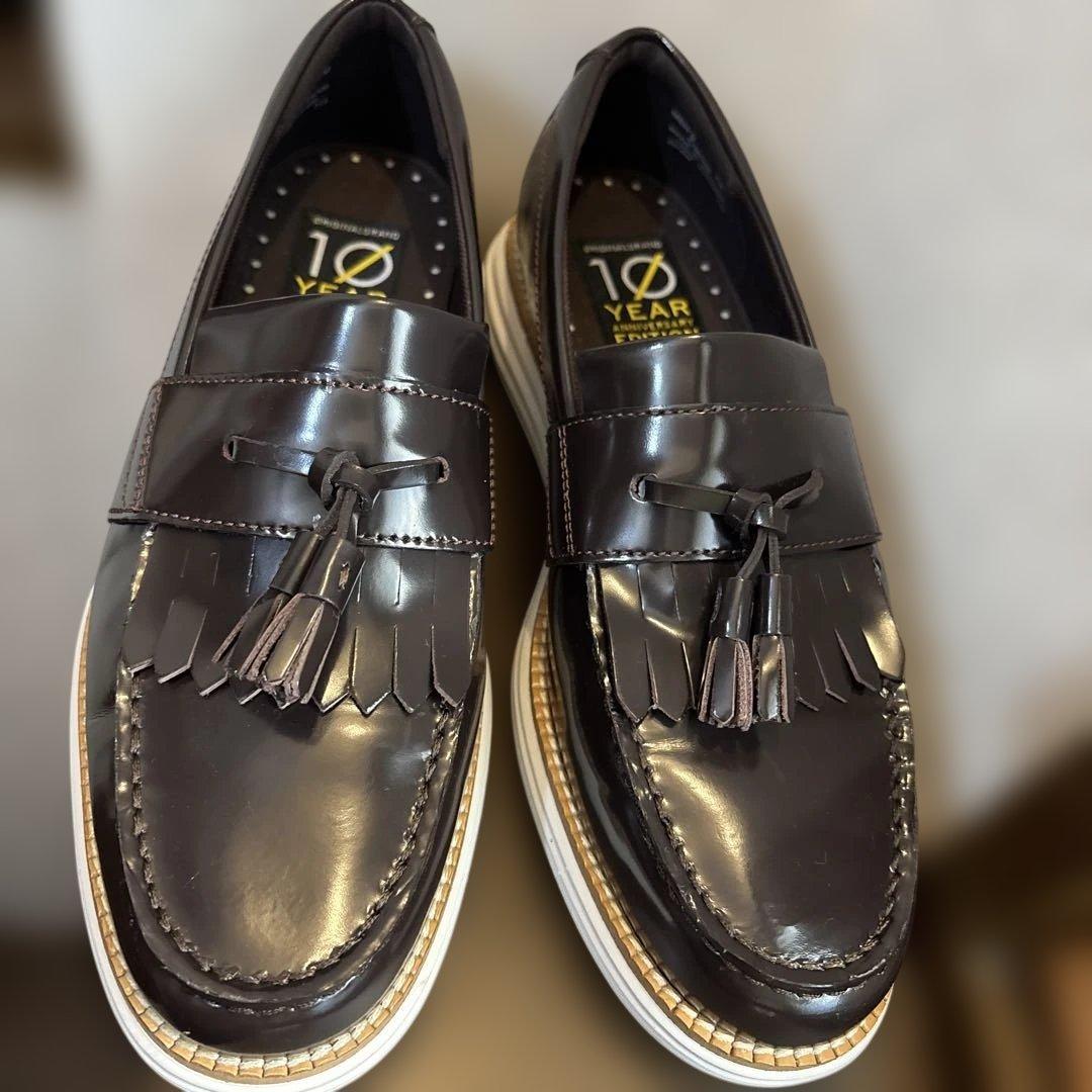 極美品　COLEHAAN タッセルローファー 茶色25.0CM